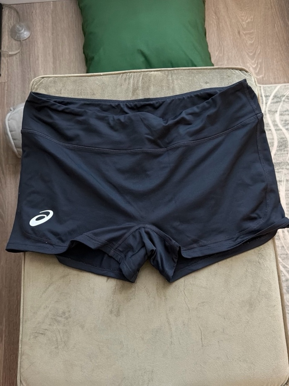 ASICS Black Athletic Running Shorts with White Logo